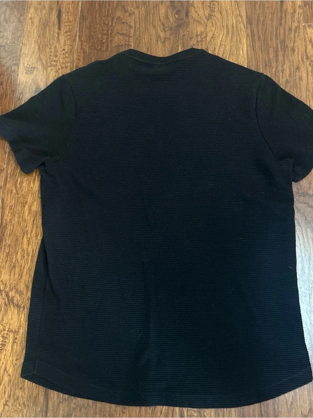 Guess Black Ribbed Tee with Red Label - Picture 6 of 7